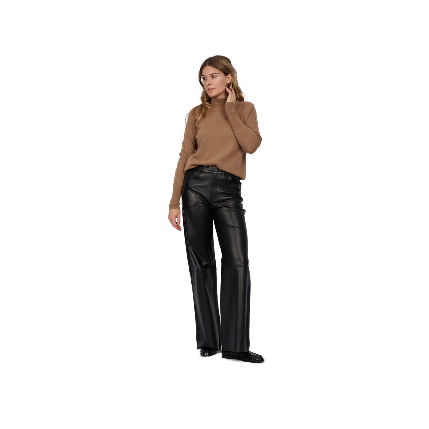 Oakwood Delph 65309 pantalon large cuir noir