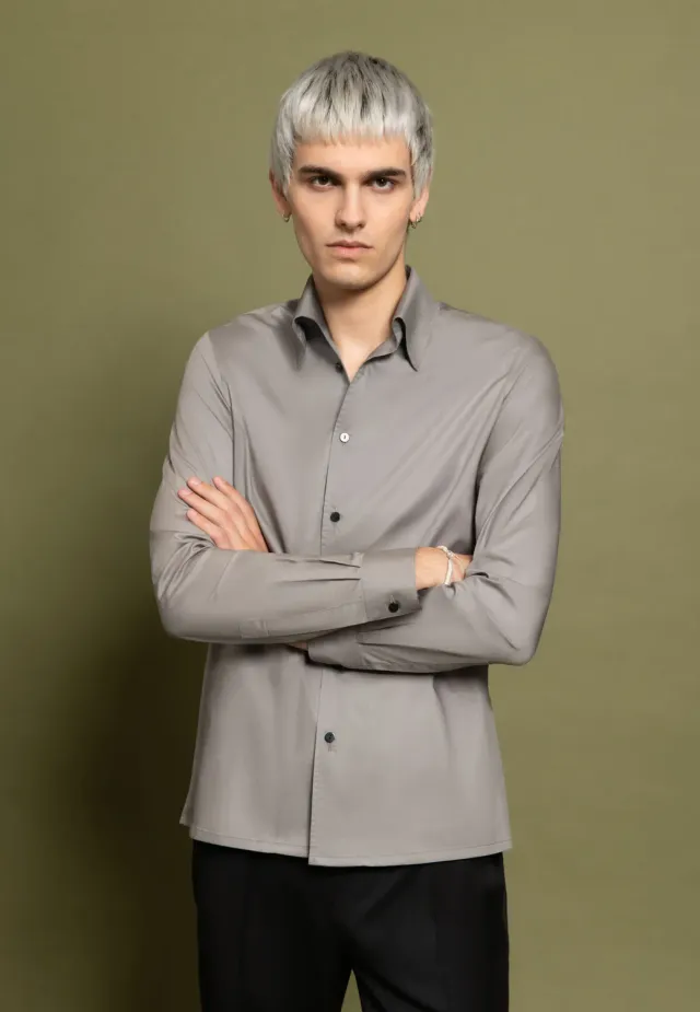 Pierre Talamon Yaku chemise taupe homme