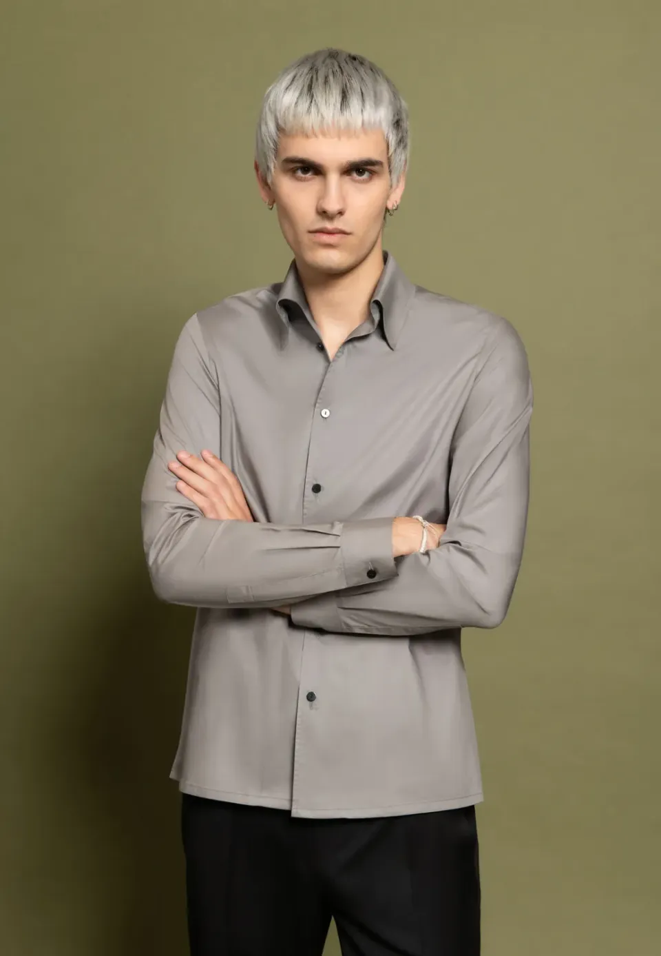 Pierre Talamon Yaku chemise taupe homme
