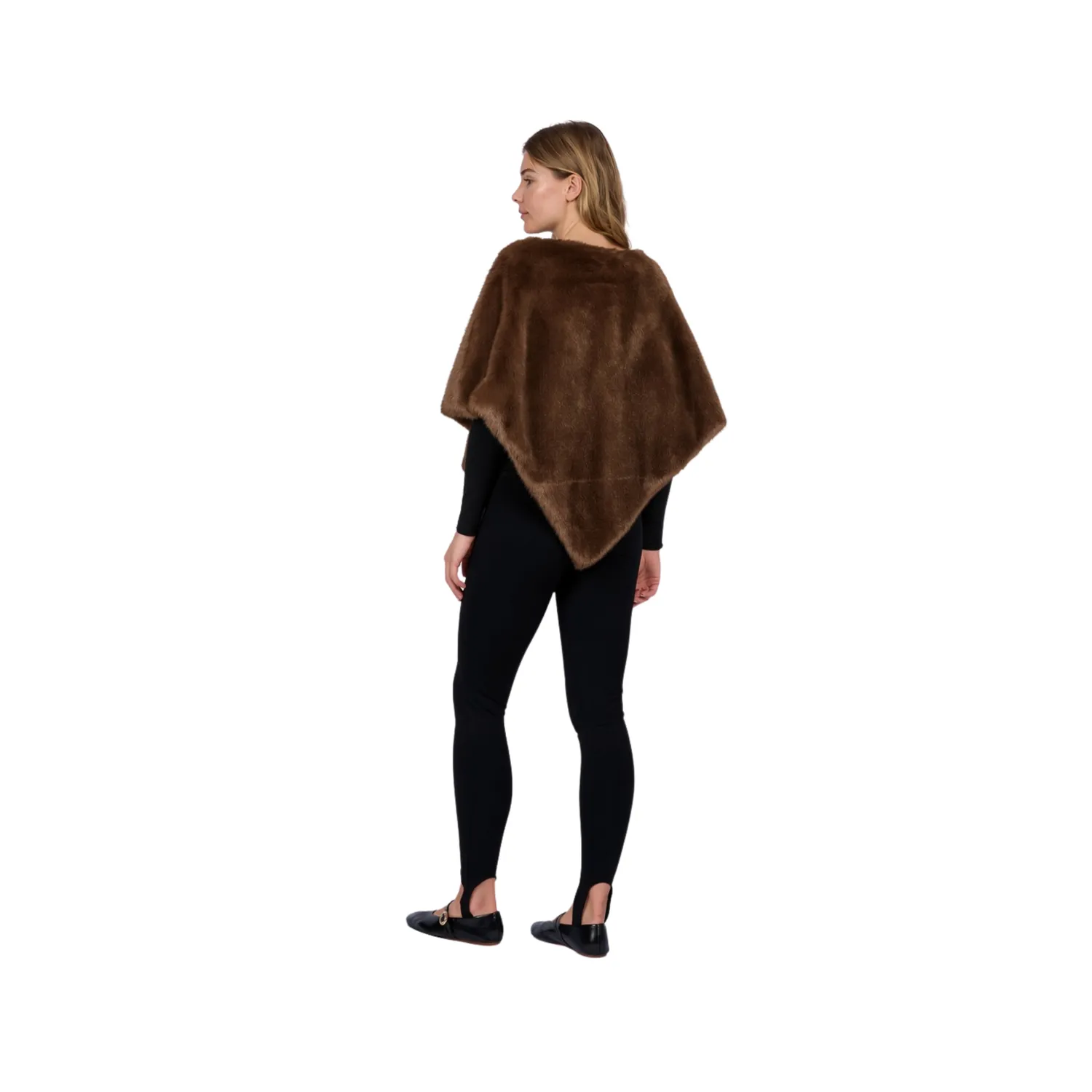 Oakwood Megeve 65294 poncho fausse fourrure choco chaud