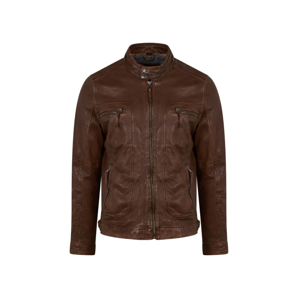 Oakwood Casey 60901 blouson cuir homme cacao slim