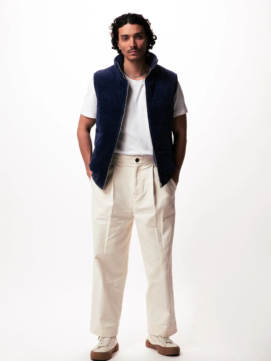 Cotelé Paris Navy doudoune sans manche marine velours bio