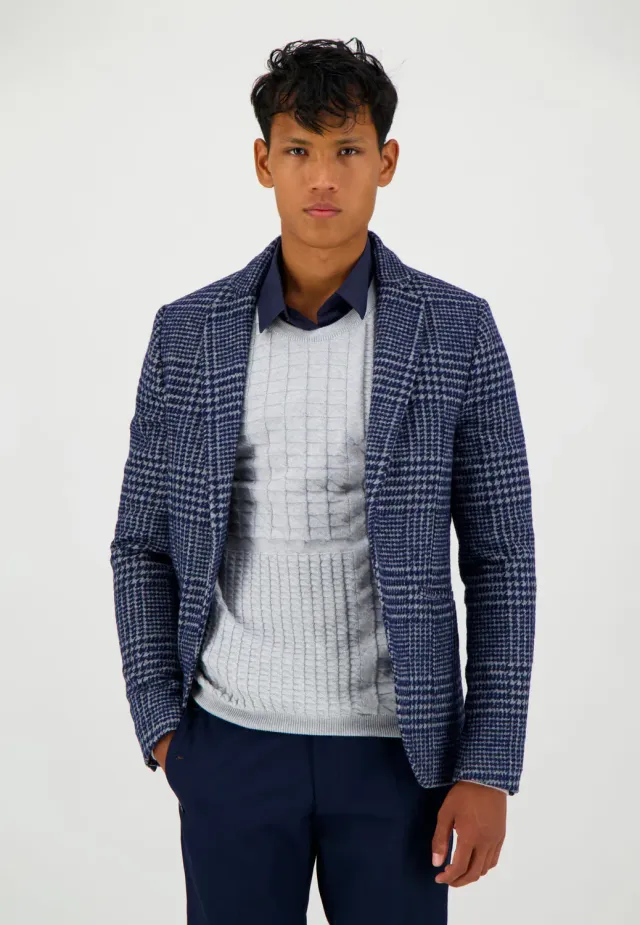 Pierre Talamon veste prince-de-galles bleue droite
