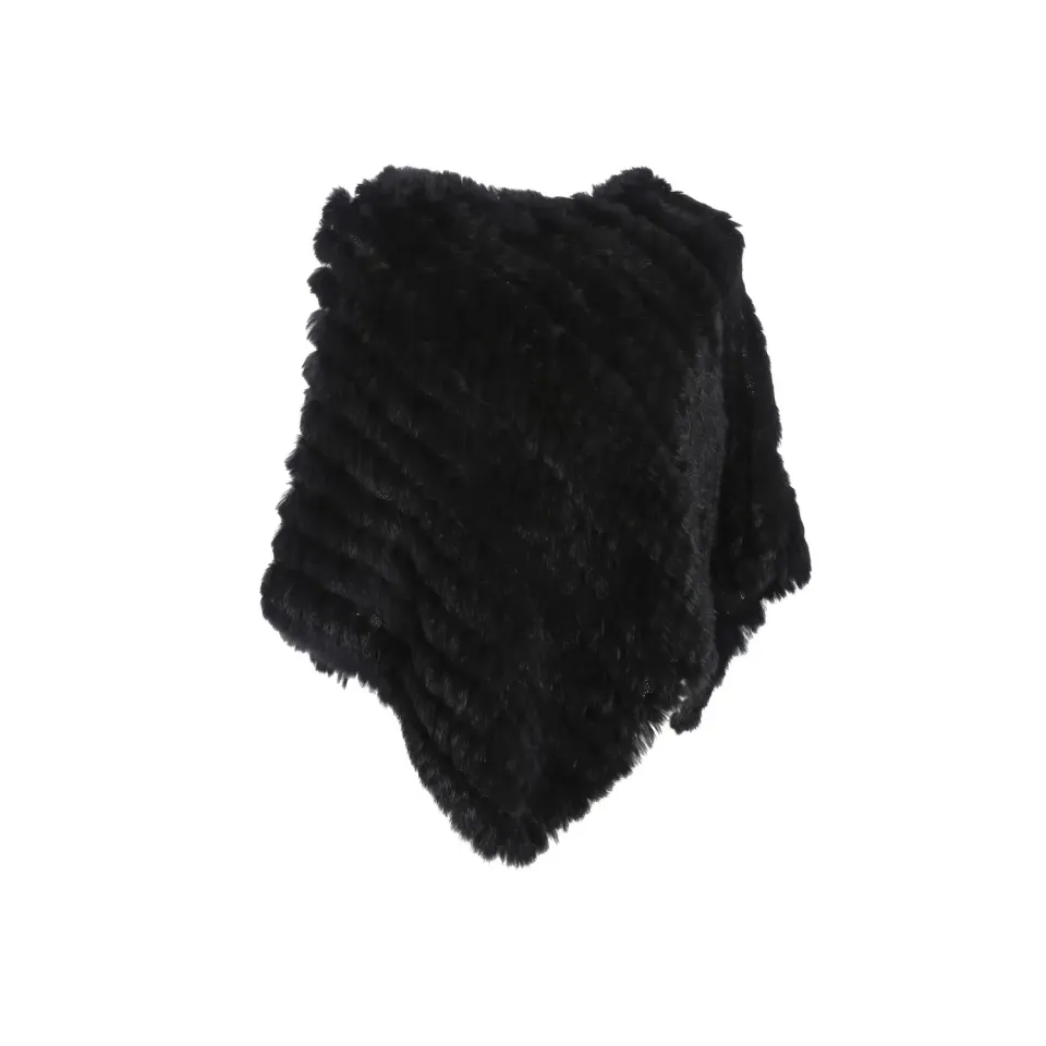 Oakwood Davos 56034 poncho fourrure véritable noir