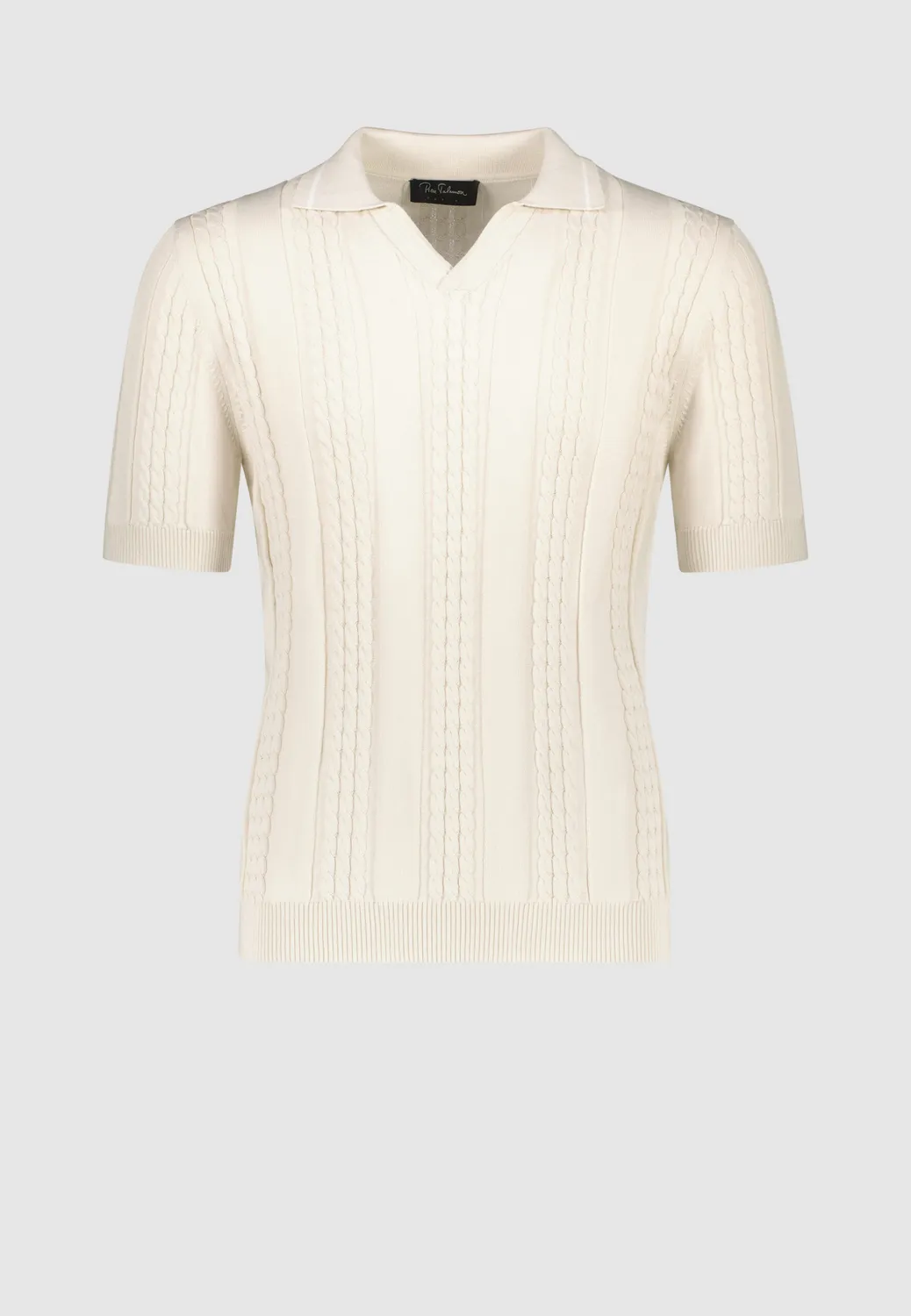 Pierre Talamon Polo Tors Beige Coton Manches Courtes