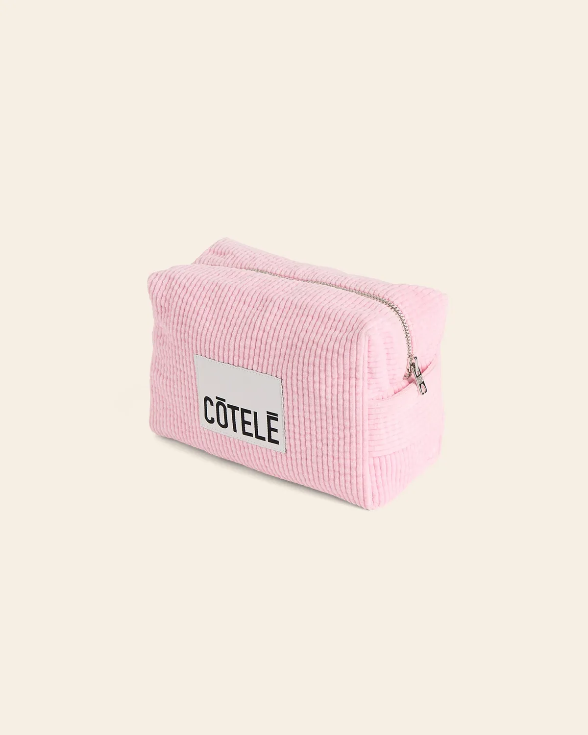 Cotelé Paris trousse de toilette rose velours