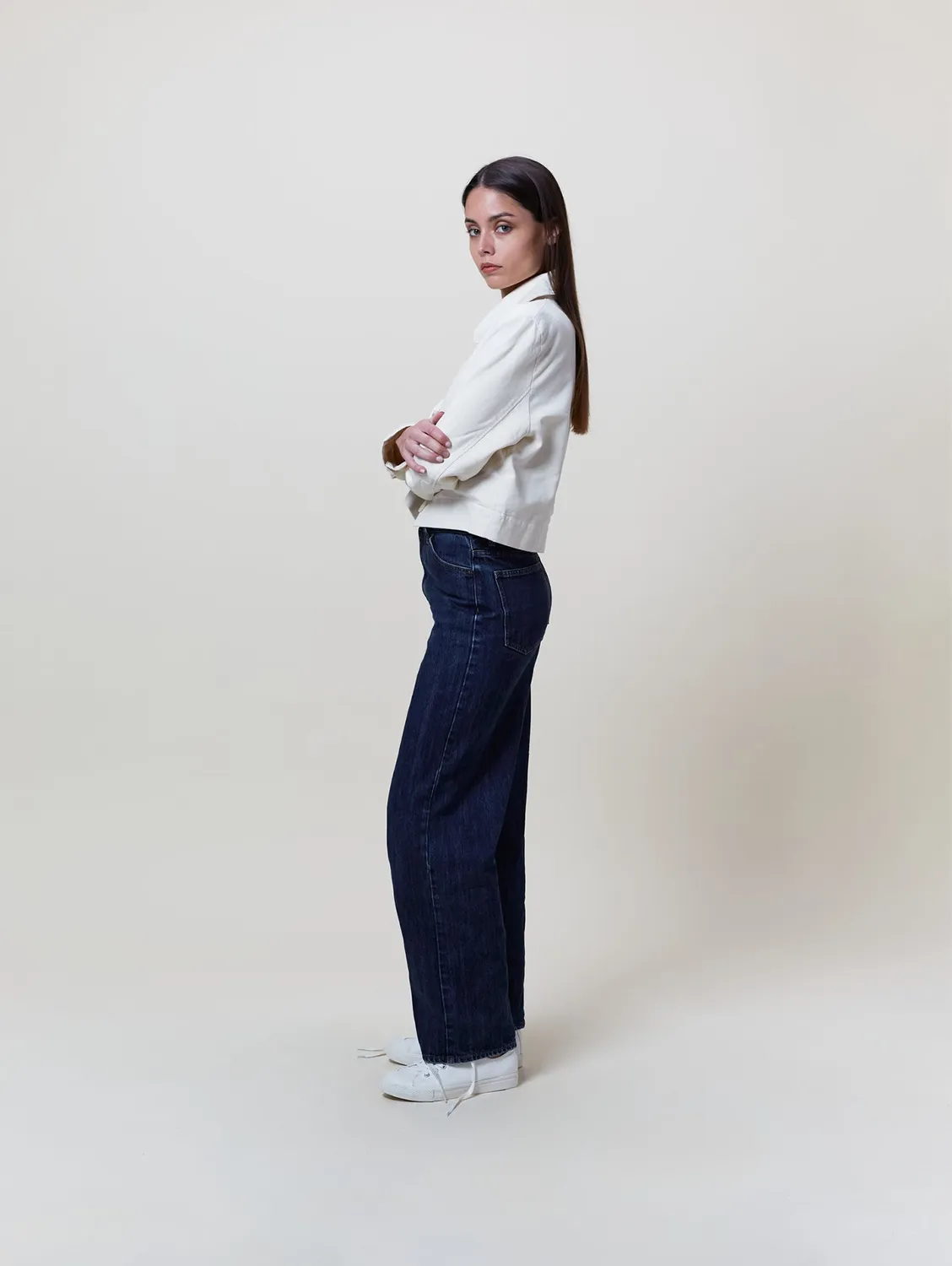 Cotelé Paris Veste Daisy Écru toile upcyclée