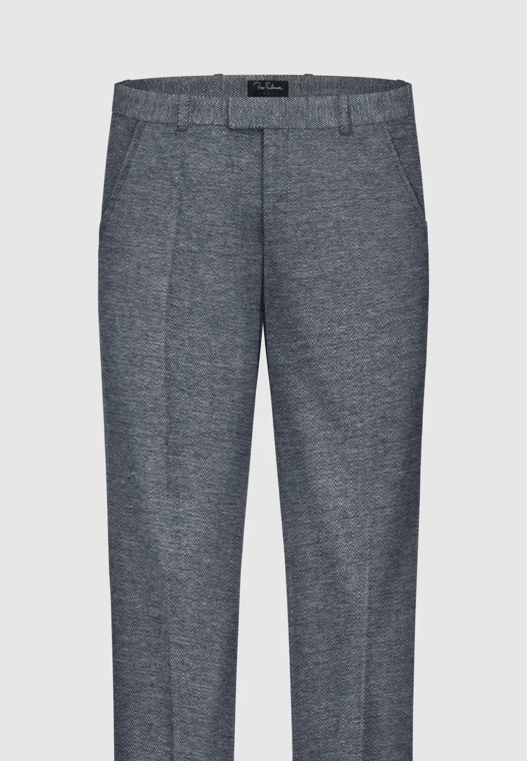 Pierre Talamon Chevrons pantalon laine et coton