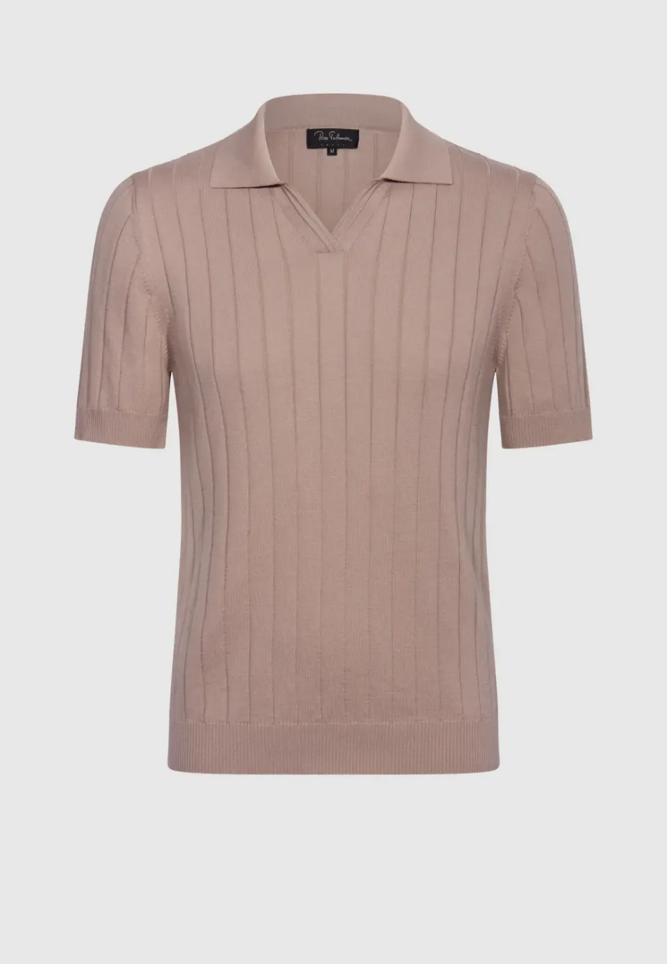 Pierre Talamon Derby polo rose cendré rayures coton