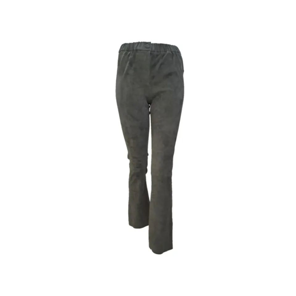 Oakwood Freya 64728 pantalon cuir gris foncé stretch