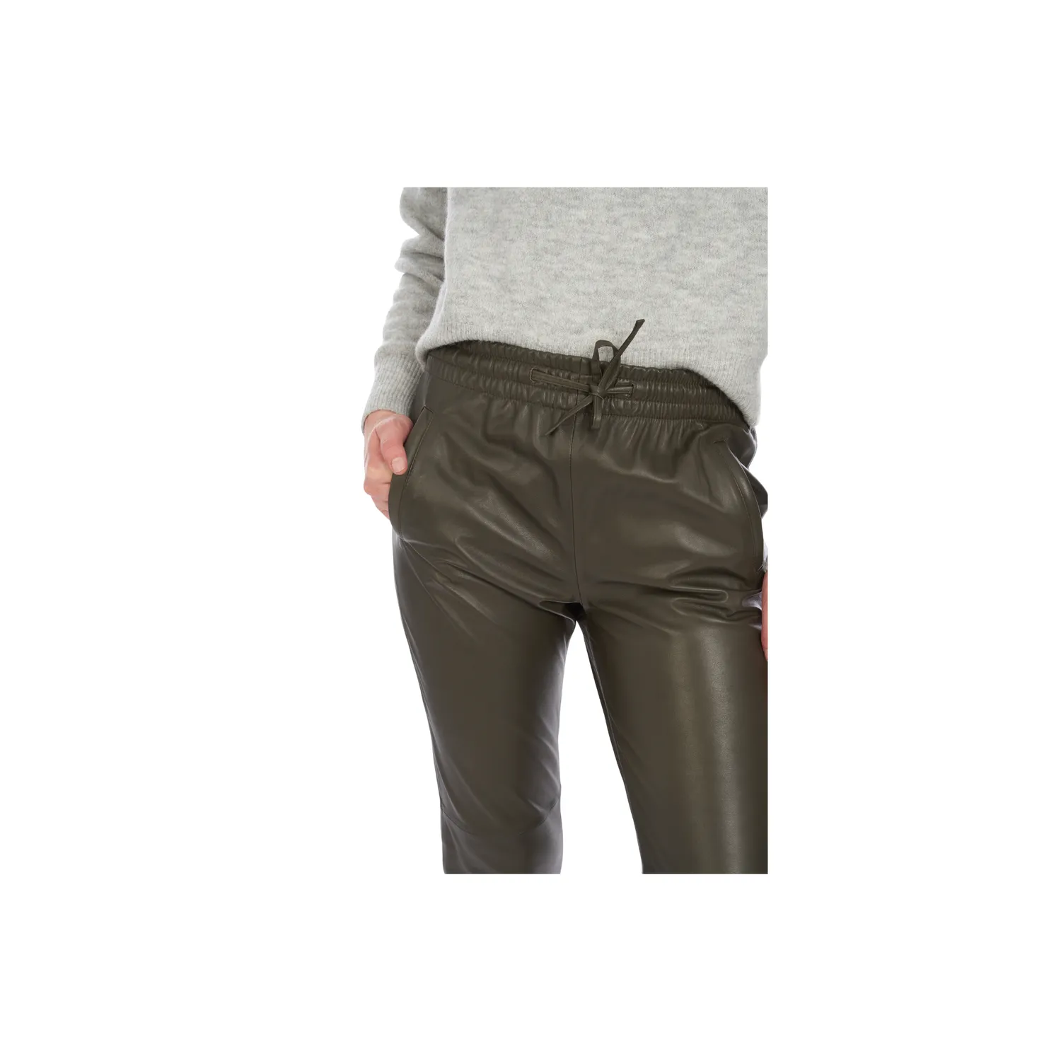 Oakwood Gift 63641 jogpant cuir kaki foncé femme