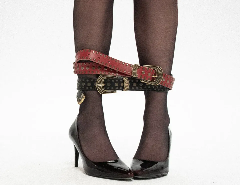 Paolo Leduc Corrective Service ceinture cuir cloutée