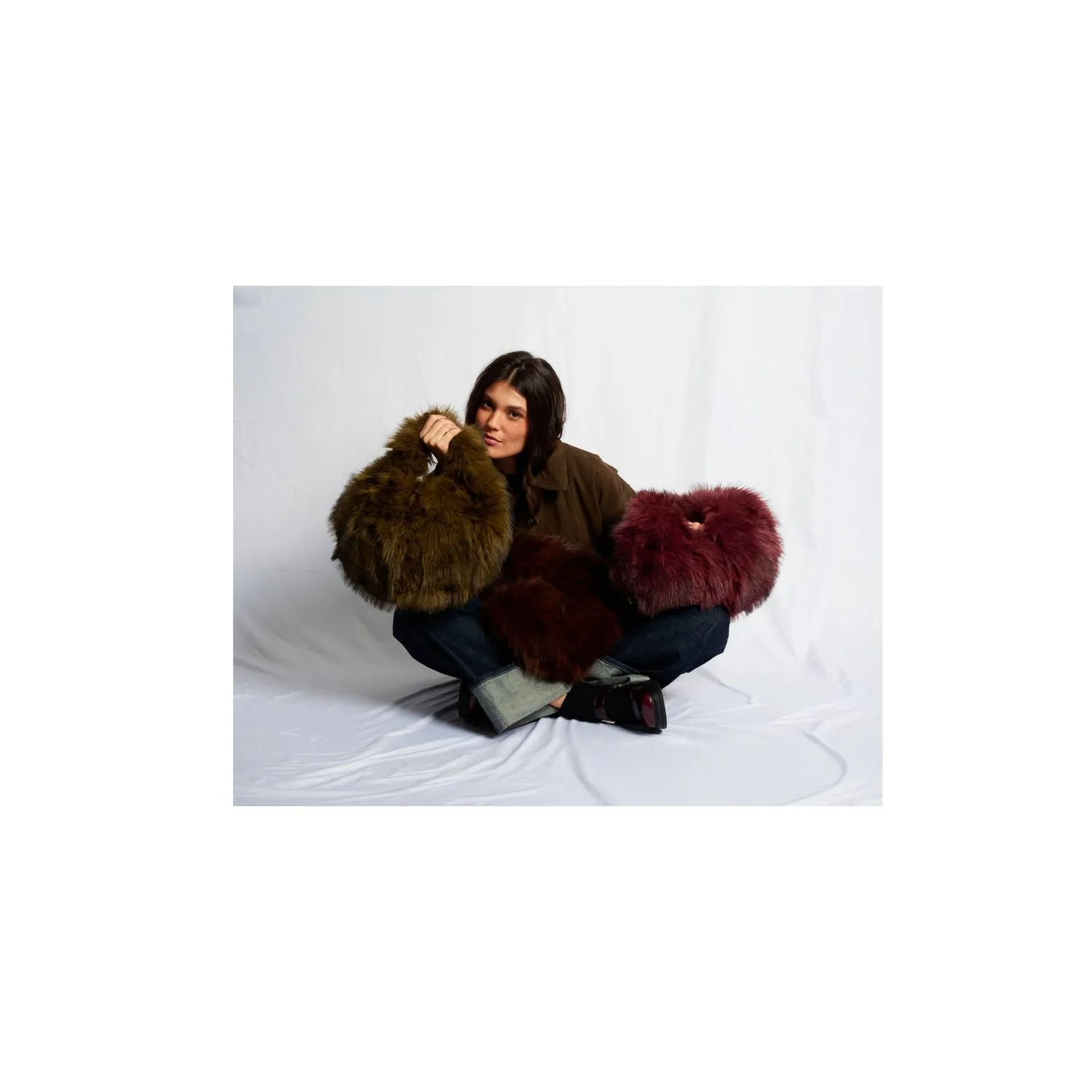 Oakwood Spoty 65303 sac fausse fourrure cuivre 34 cm