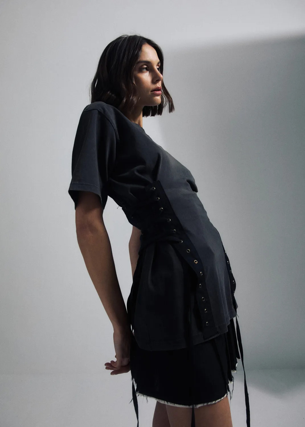Paolo Leduc Bustier t-shirt noir coton bio 240 g