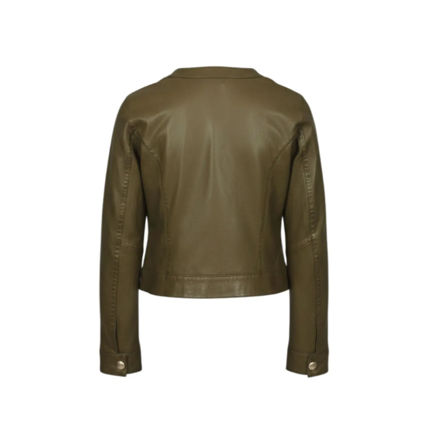 Oakwood Susan 65161 veste cuir kaki foncé zippée