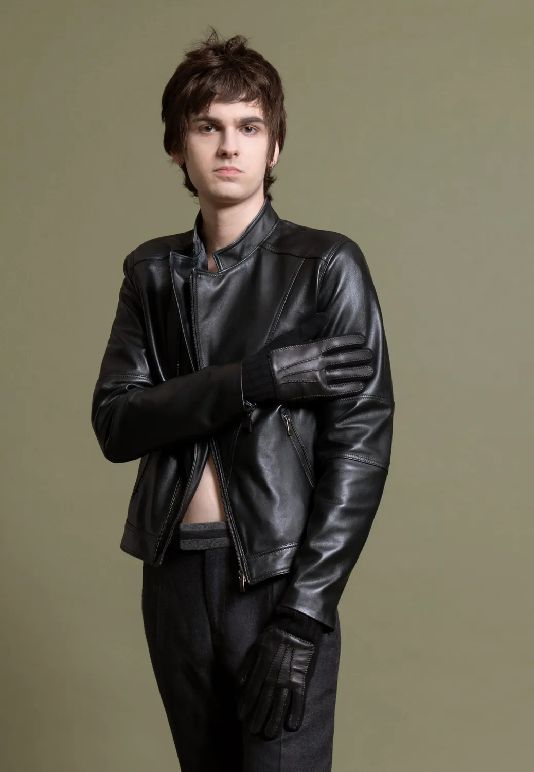 Pierre Talamon Noir gants homme hiver