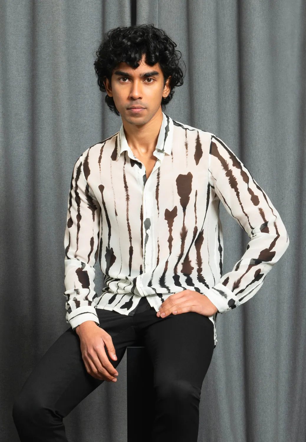 Pierre Talamon Encre chemise bleu encre