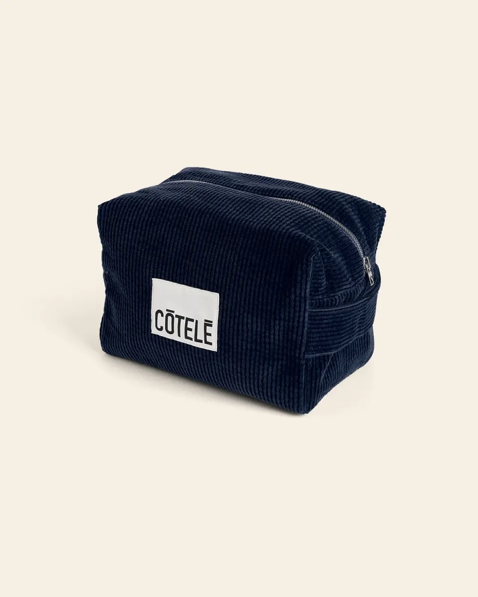 Cotelé Paris trousse de toilette XL navy velours