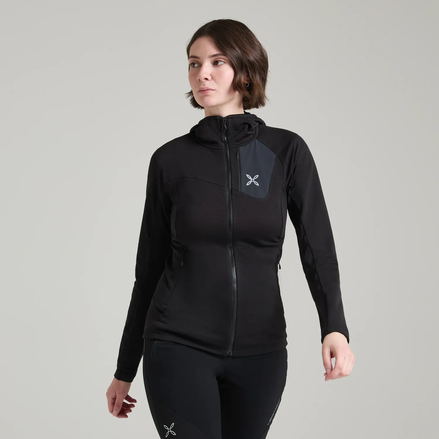 Montura Vertigo Power Grid polaire femme capuche noir respirant