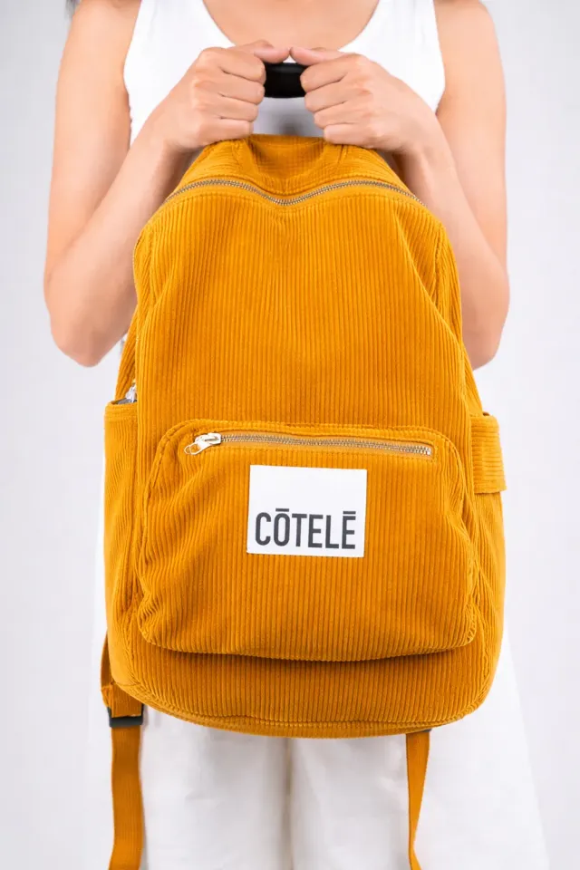 Cotelé Paris Miel sac à dos miel coton bio