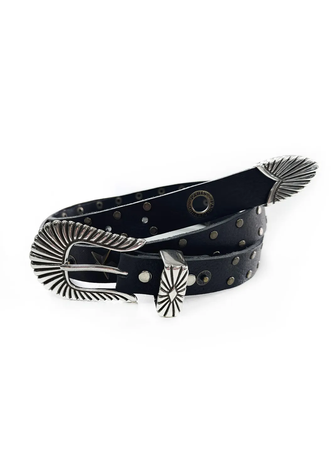 Paolo Leduc Cigarette ceinture cuir noir