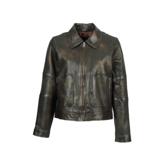 Oakwood Layla 65346 veste marron vieilli cuir mouton