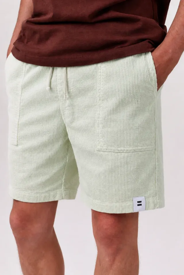 Cotelé Paris Lazy short vert délavé velours coton bio