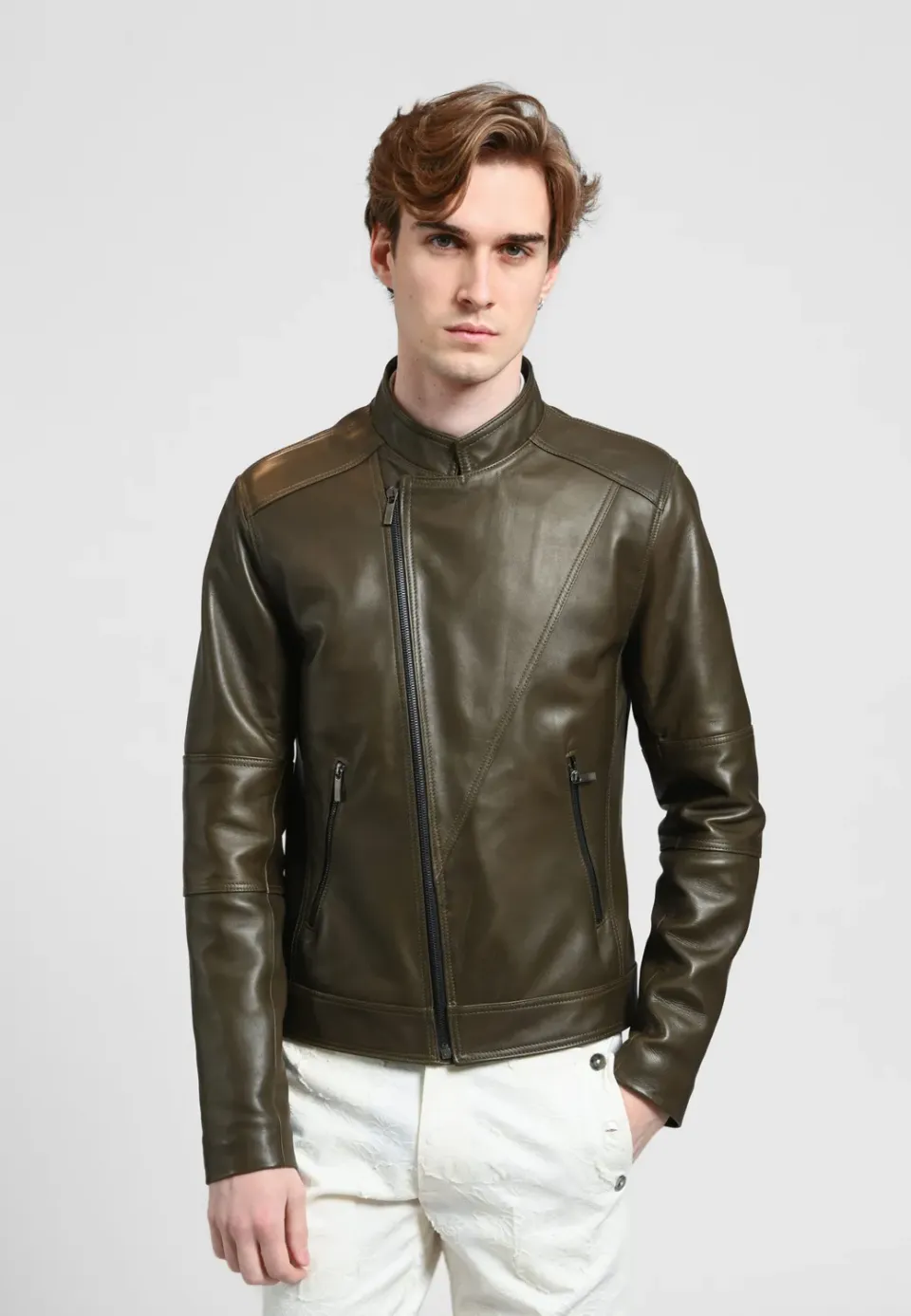 Pierre Talamon Perfecto Bronze blouson cuir zippé