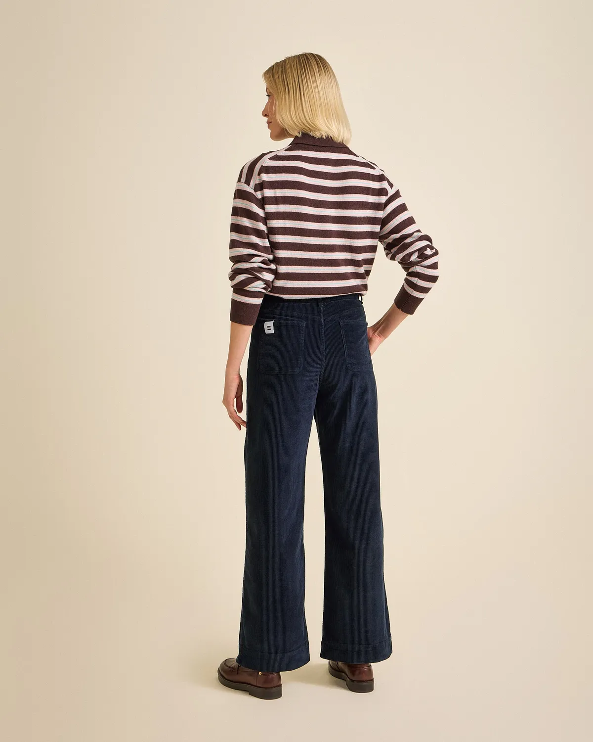 COTELÉ PARIS Jane Navy pantalon velours côtelé