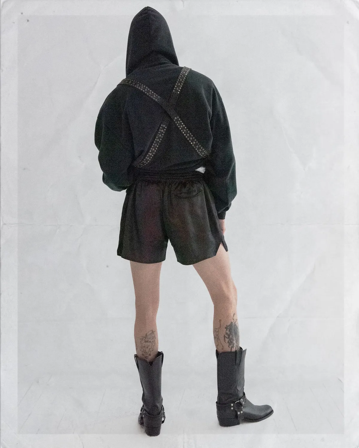 PAOLO LEDUC Parachute Kink hoodie noir sangles cloutées