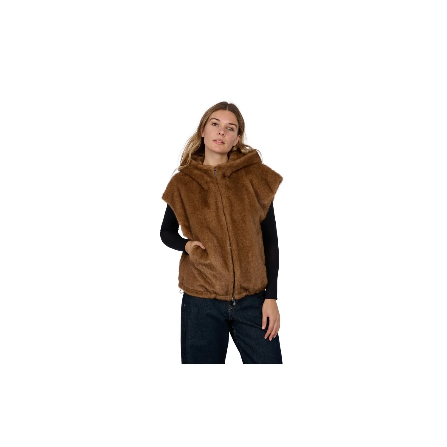 Oakwood Vesuve 65296 gilet fauve fausse fourrure