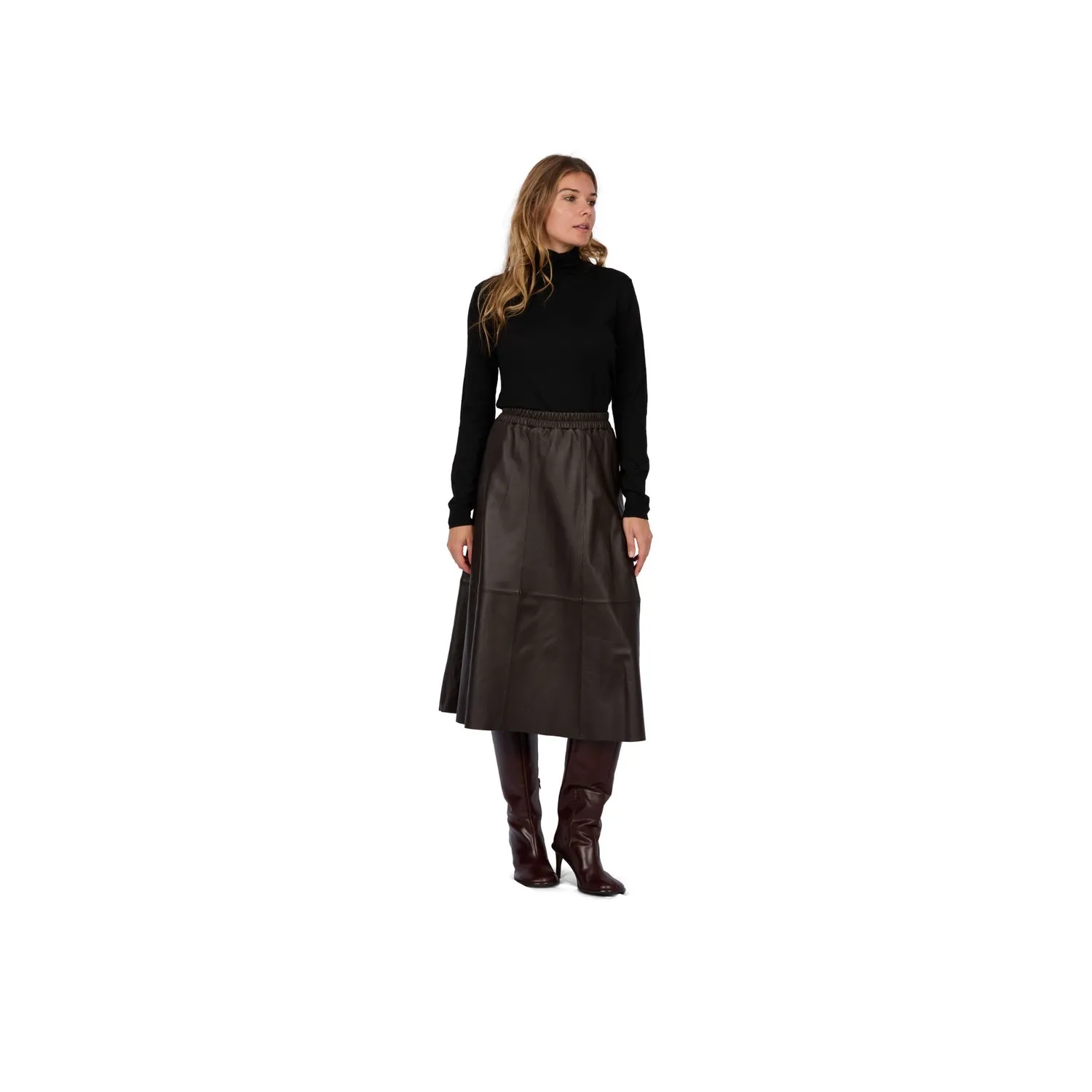 Oakwood Nahee 65102 jupe longue cuir choco