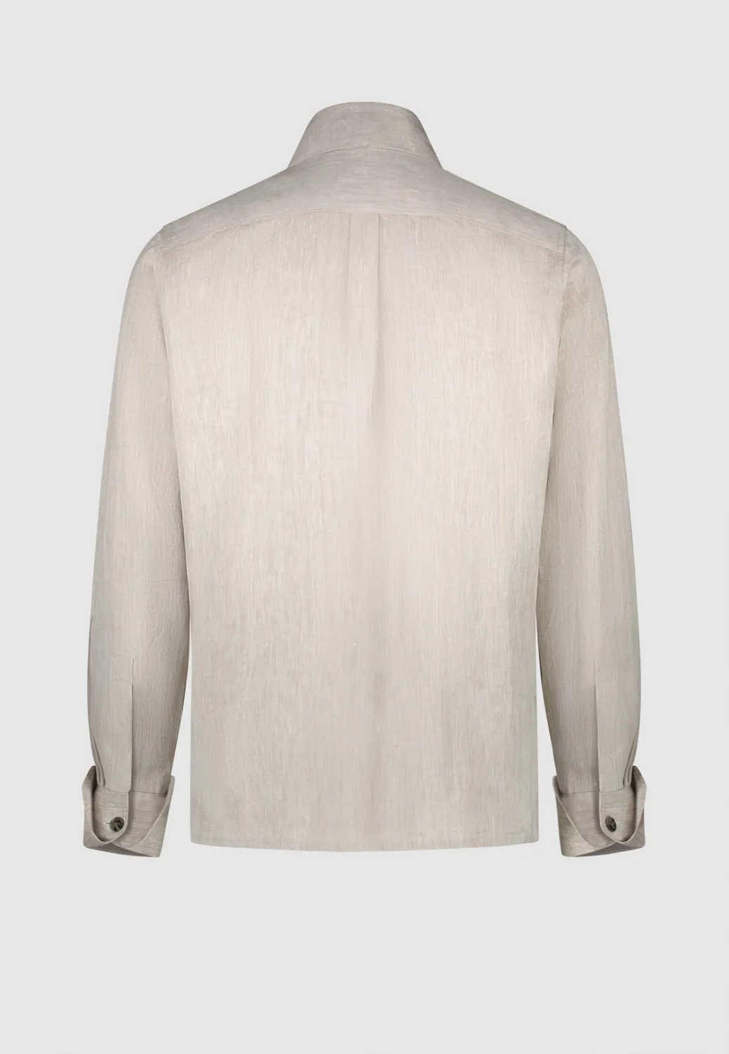 Pierre Talamon surchemise lin beige coupe droite