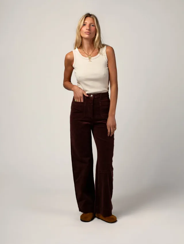 Cotélé Paris Jane pantalon velours chocolat