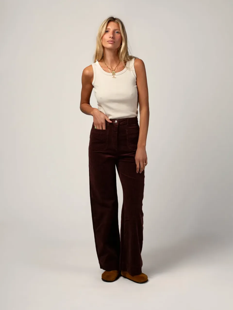 Cotélé Paris Jane pantalon velours chocolat