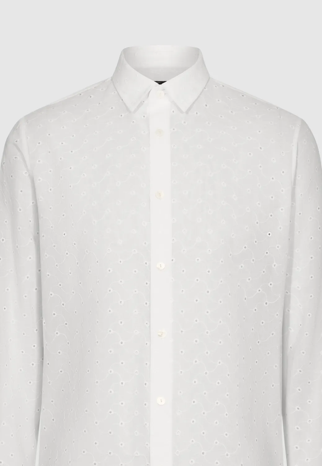 Pierre Talamon chemise brodée blanche coton