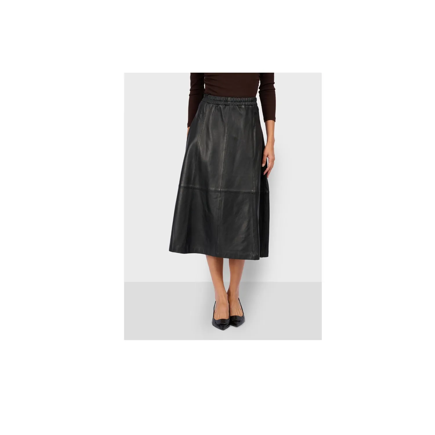 Oakwood Nahee 65102 jupe longue cuir véritable noir