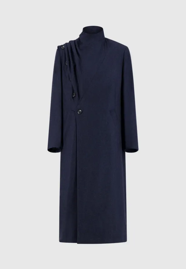 Pierre Talamon col écharpe manteau bleu hiver
