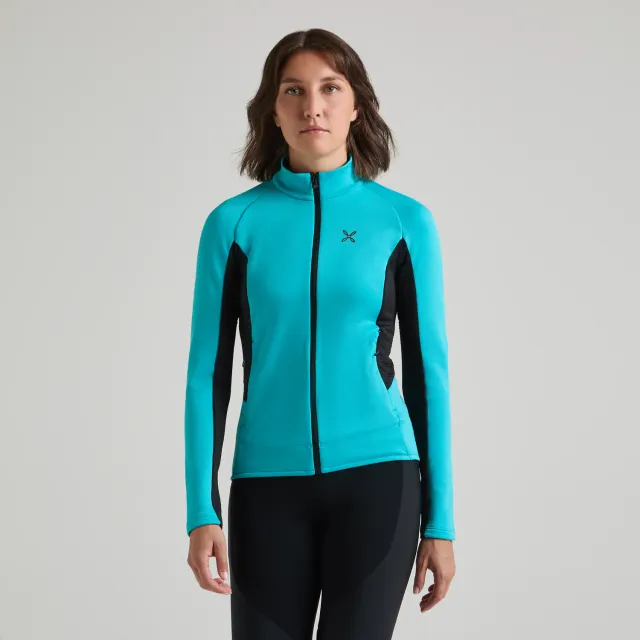 Montura Destiny Maglia veste polaire femme zip turquoise respirante