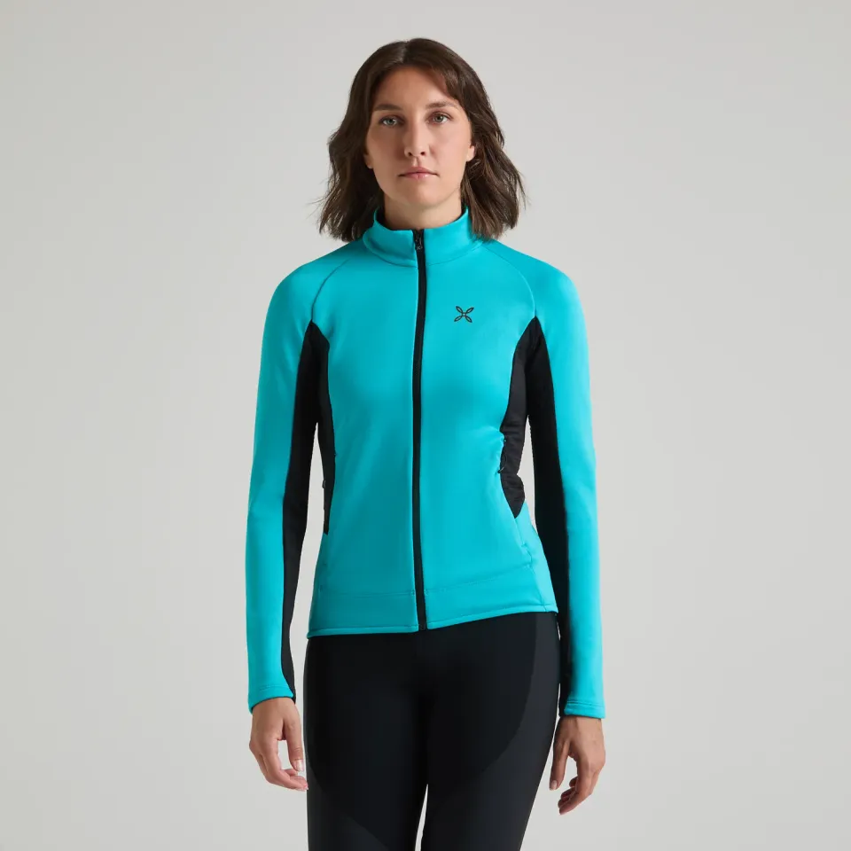 Montura Destiny Maglia veste polaire femme zip turquoise respirante