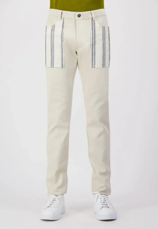 Pierre Talamon Yoke pantalon rayures