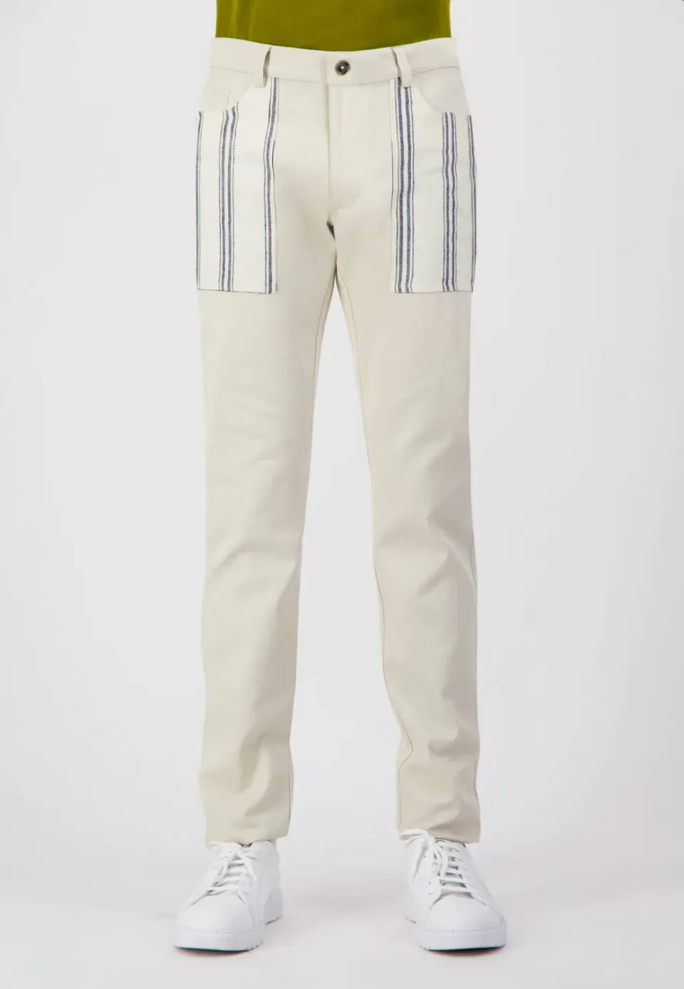 Pierre Talamon Yoke pantalon rayures