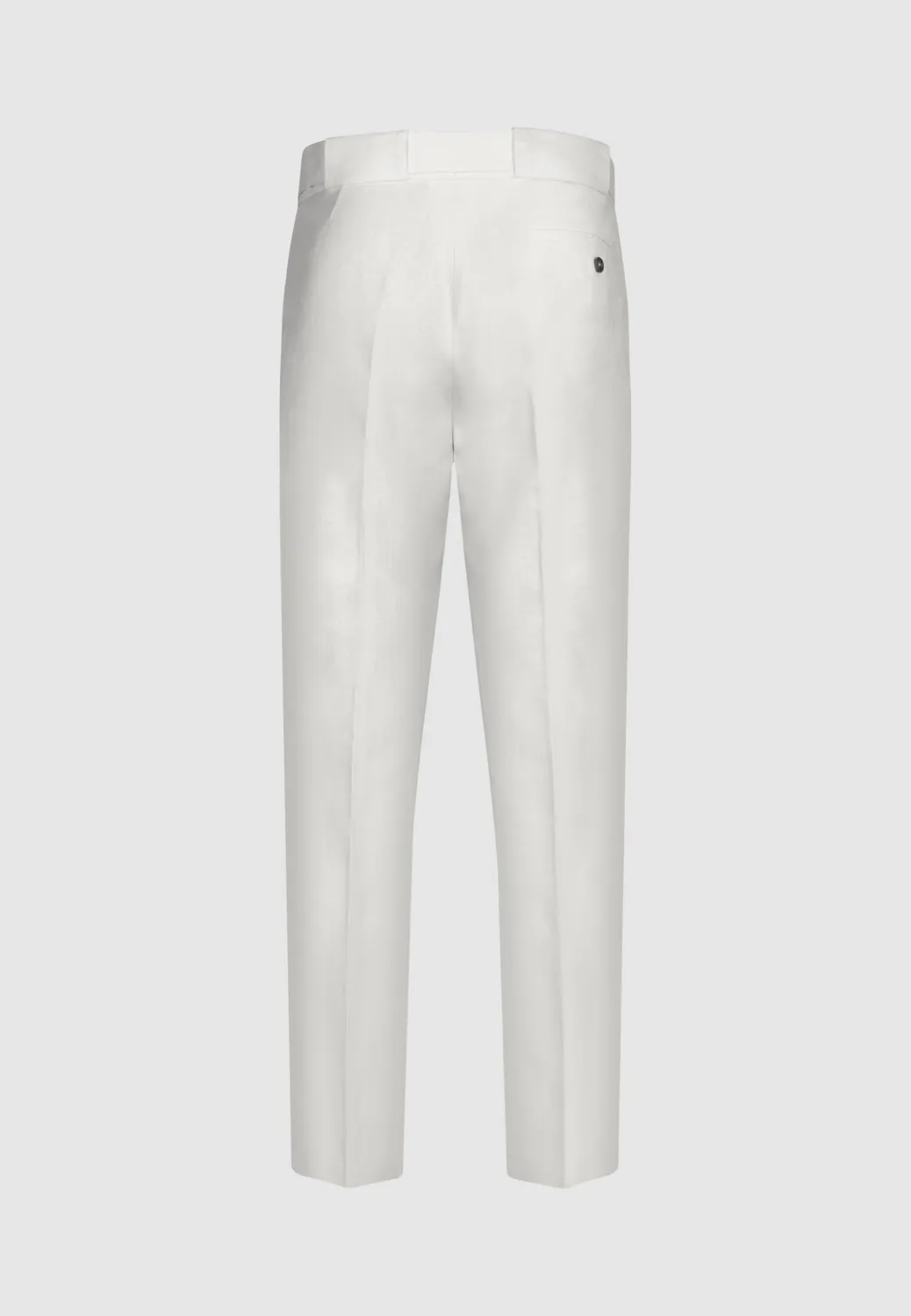 Pierre Talamon pantalon lin blanc ceinturé fuselé