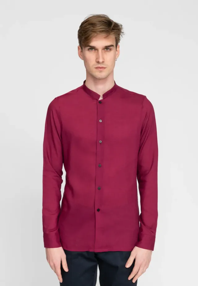 Pierre Talamon Mao chemise pourpre