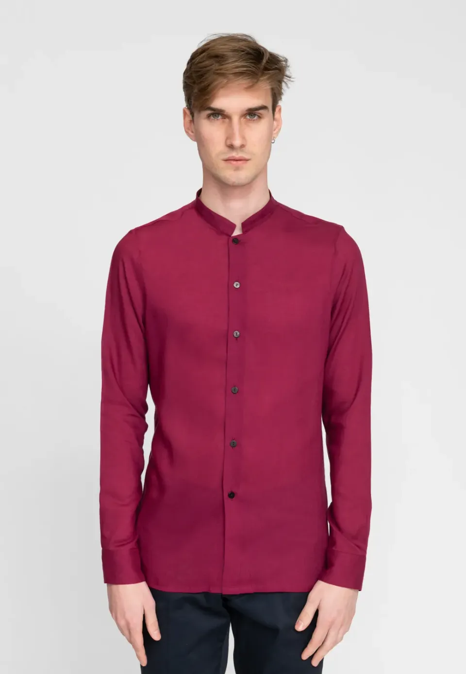 Pierre Talamon Mao chemise pourpre