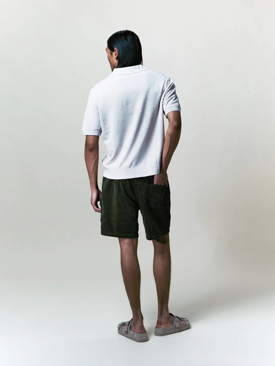 Cotelé Paris Short Lazy olive coton bio