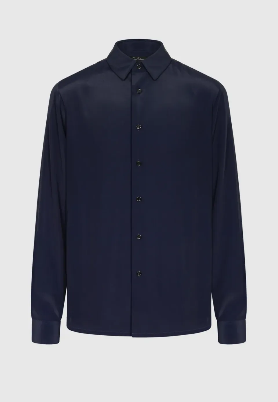 Pierre Talamon chemise crêpe fluide bleu marine
