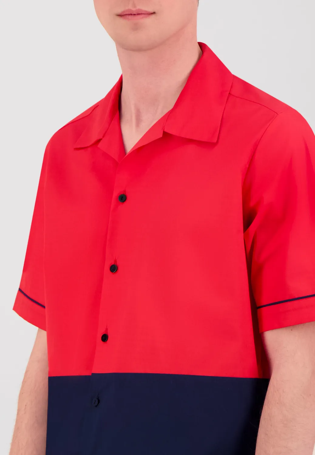 Pierre Talamon Chemise bowling rouge navy