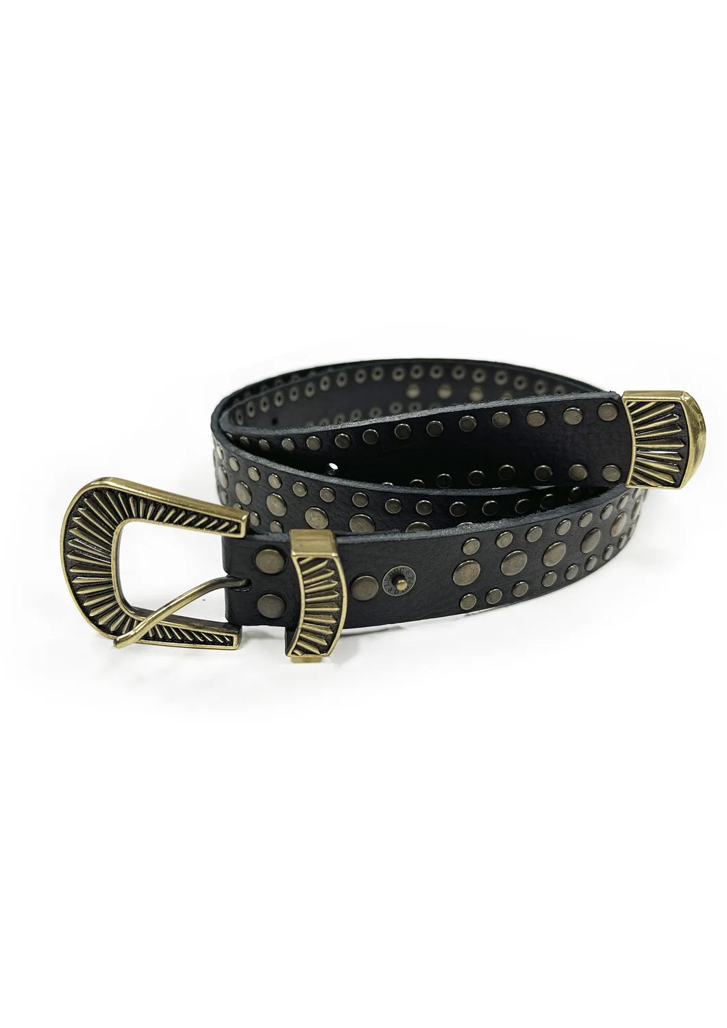 Paolo Leduc Corrective Service ceinture cuir noir cloutée