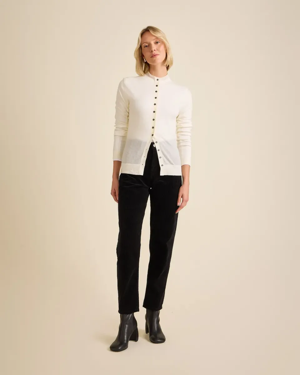 Cotélé Paris Mom pantalon noir velours bio